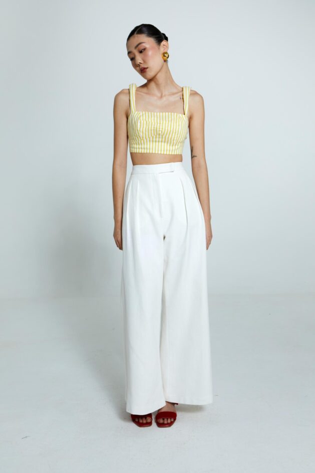 Top Helena Listrado Amarelo